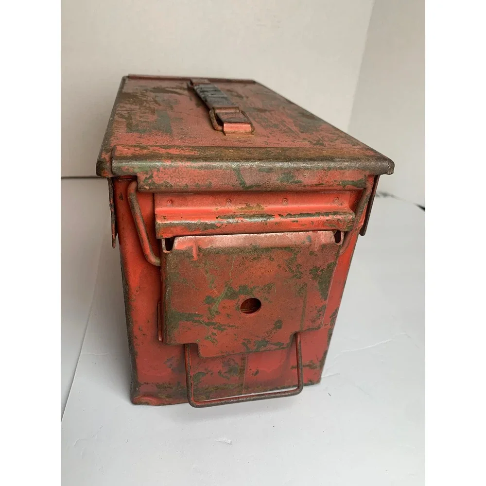 Vintage Red‎ Military Ammo Can Metal Ammunition Box 840 Cartridges M193 Stencil
